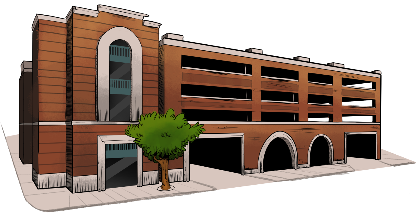 Illustration of a parking garage