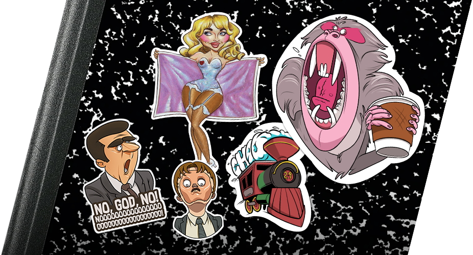 Stickers on a composition book